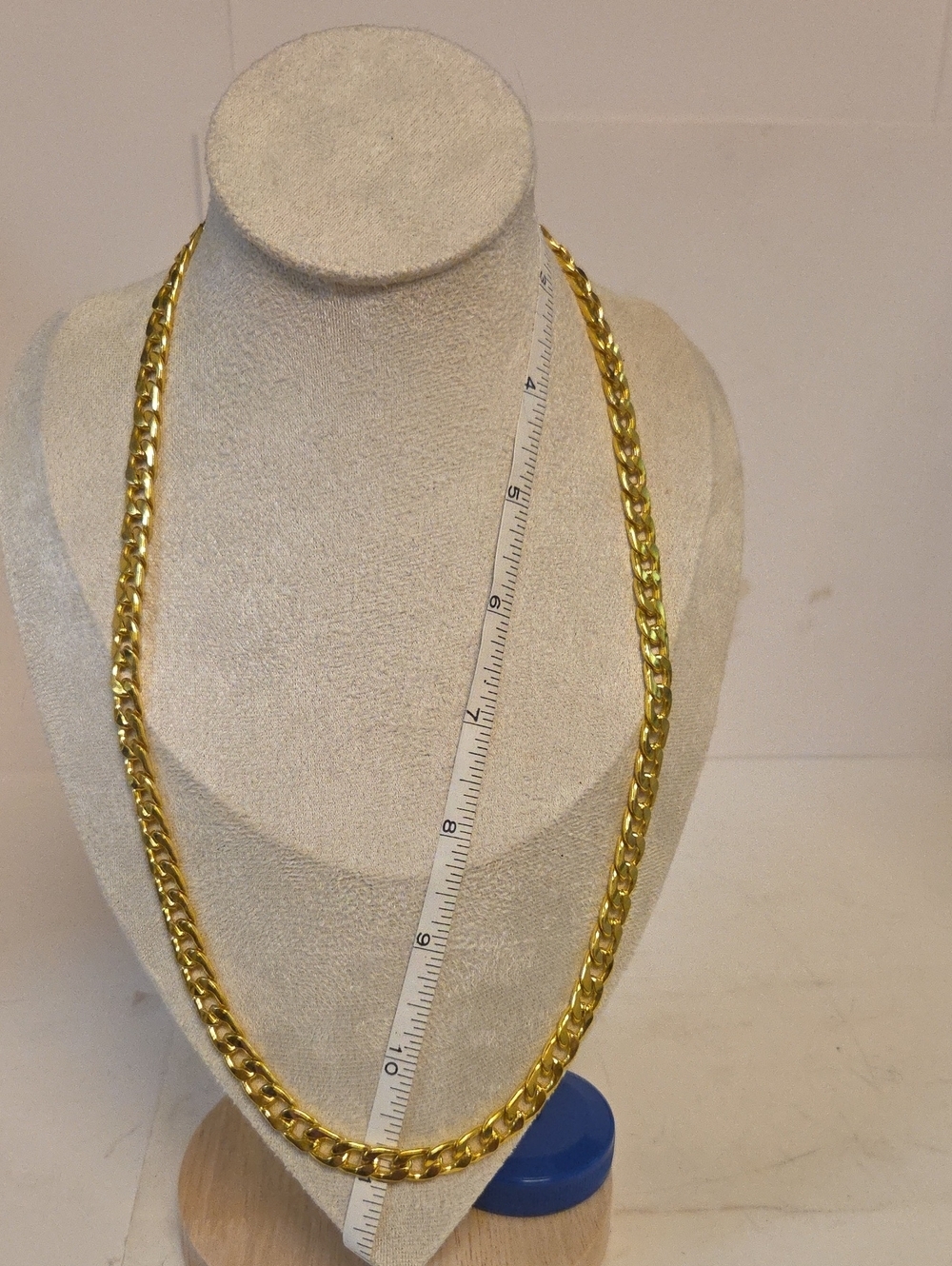 Vintage Gold Tone Chunky Curb Chain Link Neckla- 22" Cuban Style Choker [0173]